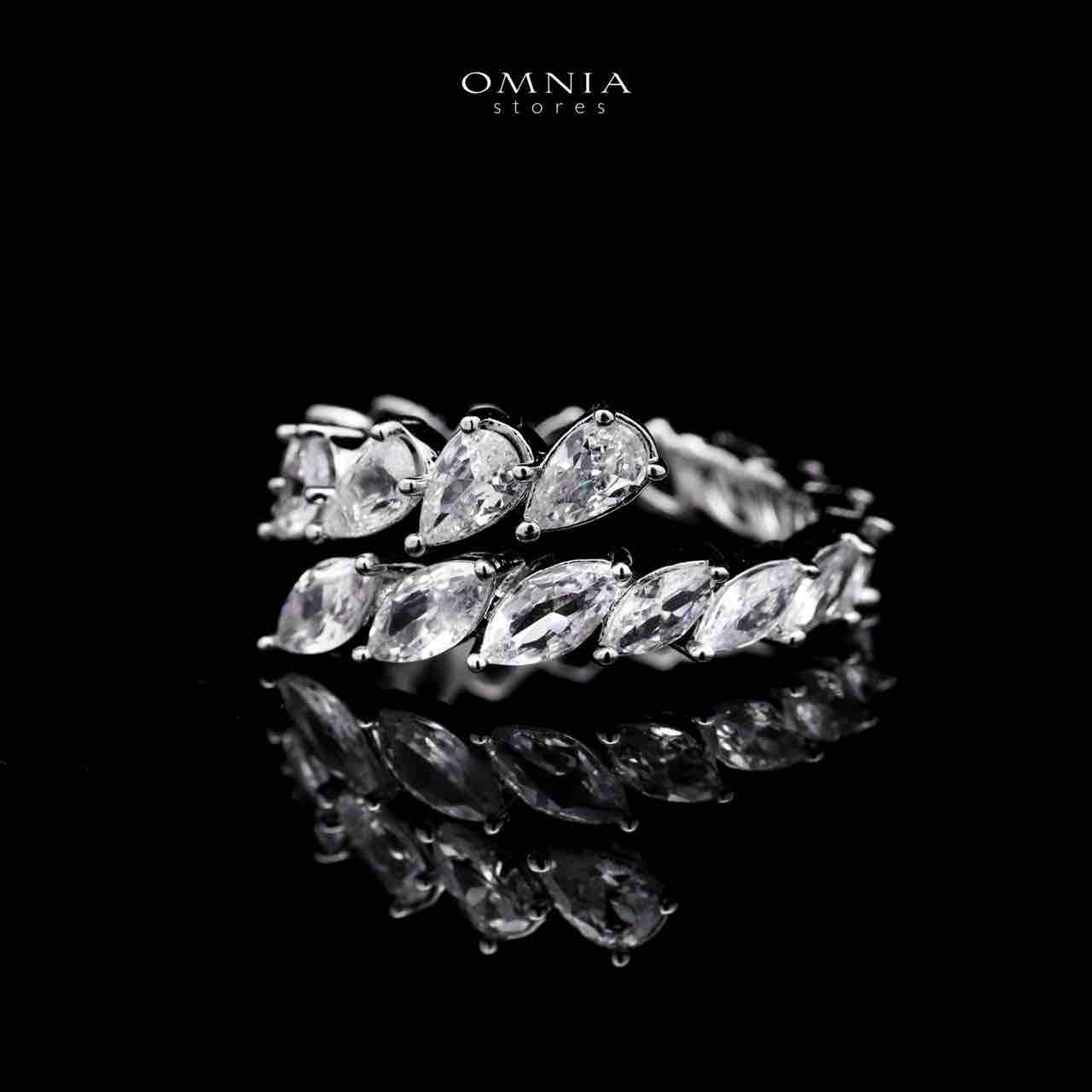 Omnia Nourhane White Double Layer Bridal Full Set in High Quality Zircon Stone in Rhodium Plated image number null