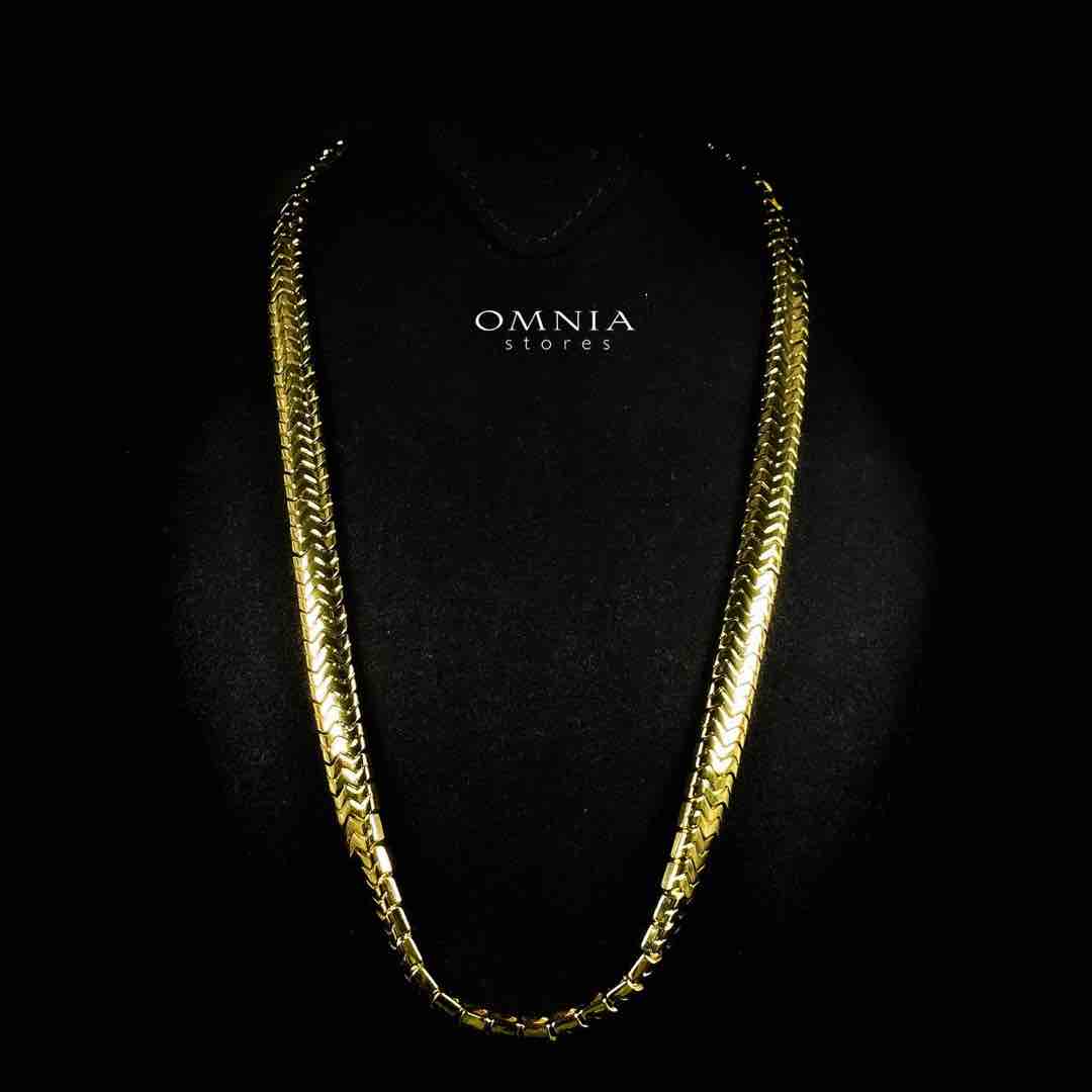 Omnia Afifa Golden Necklace in High-Quality Brass Plated image number null