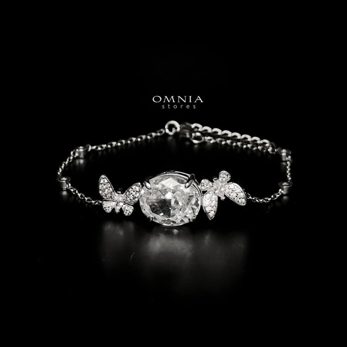 Omnia Maysun Pure White Bracelet in 92.5 Silver with High Quality Simulated Diamonds image number null