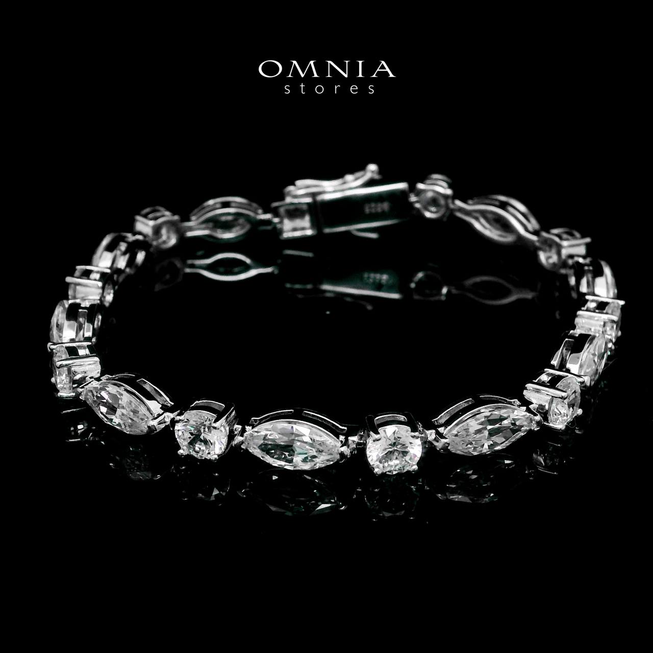 Omnia Mirelda Fine Shine White Bracelet in 925 Silver High Quality Simulated diamonds image number null