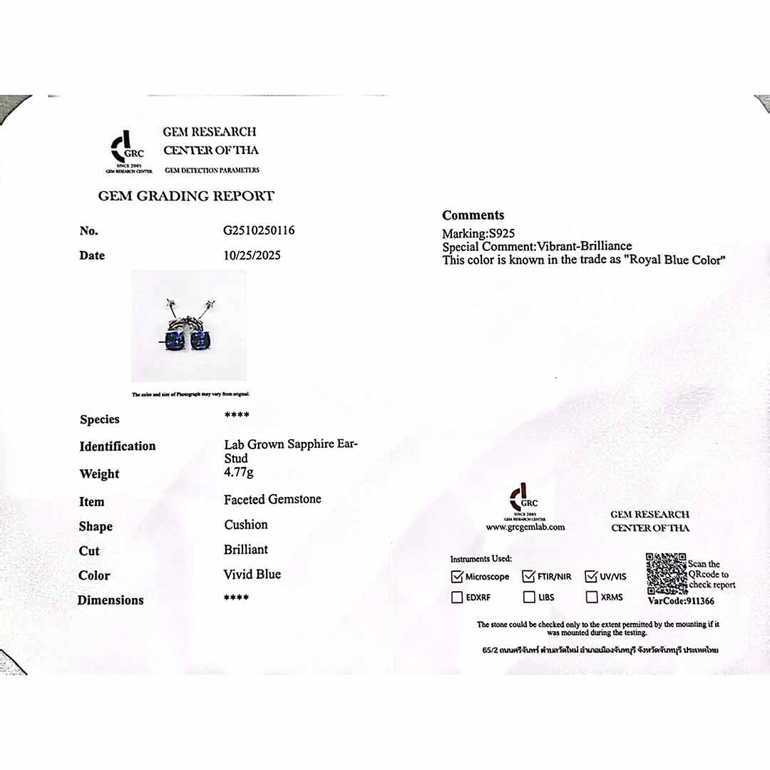 Omnia Khansa Silver Rose Design Drop Earrings in 925 Silver With High Quality GRC Certified Blue Sapphite Lab Grown Stones image number null