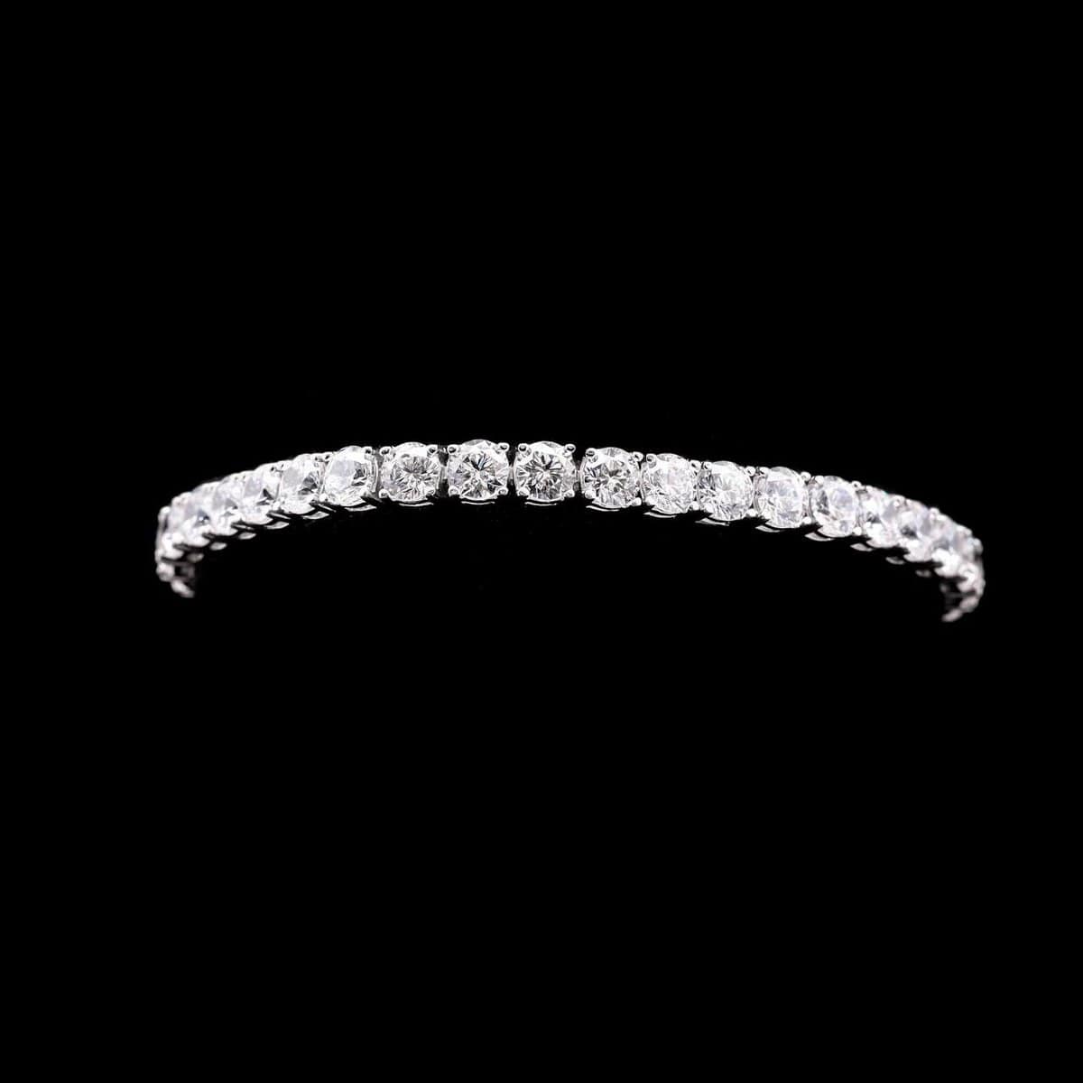 Omnia Imani White Radiant-Cut Tennis Bracelet 3.5mm in 925 Silver with Simulated Diamonds image number null