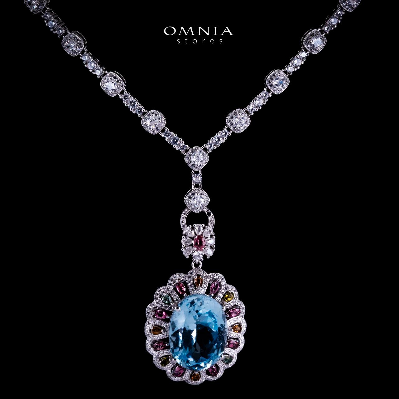 Omnia Laila Necklace in 92.5 Silver High Quality Topaz Stone image number null