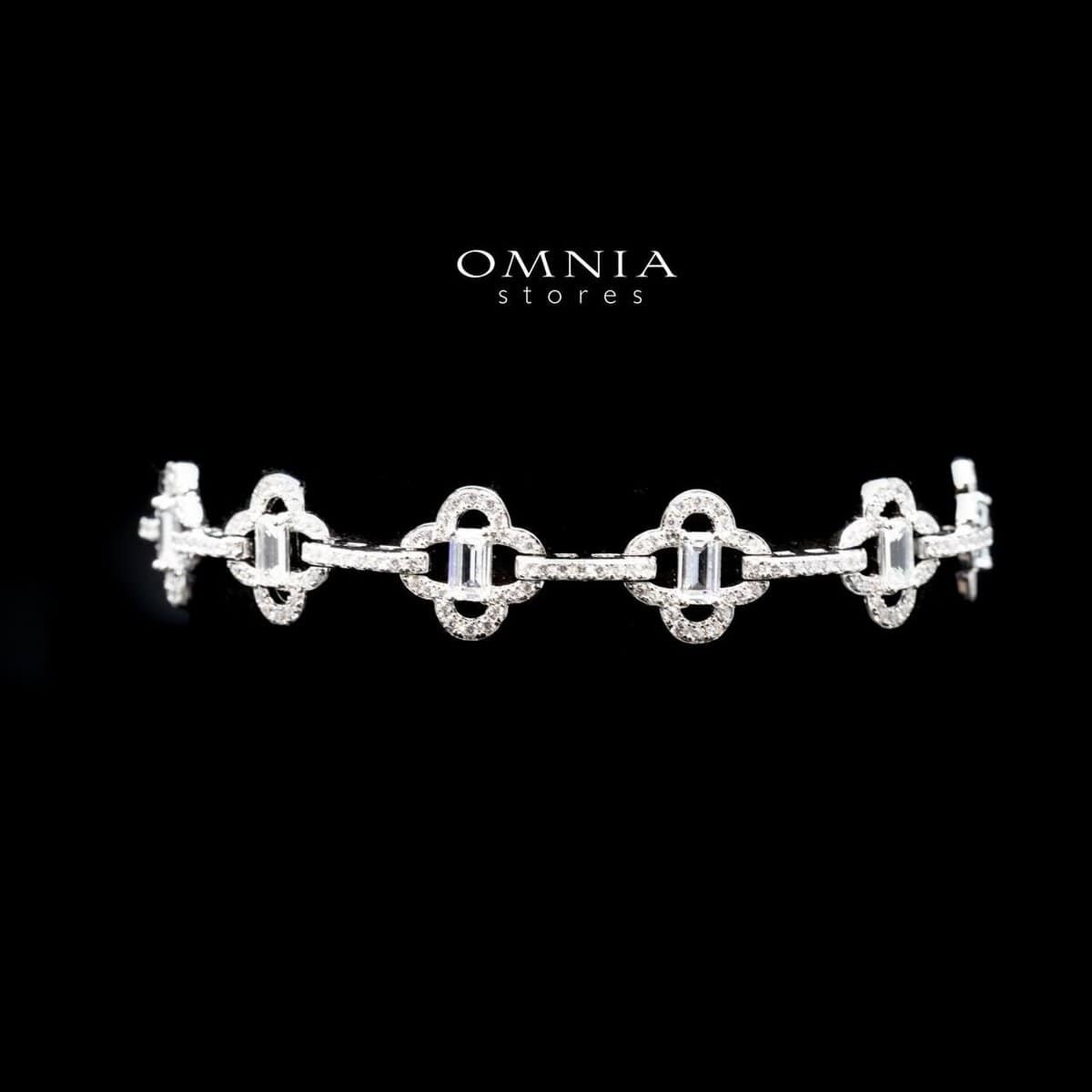 Omnia Amna White Bracelet in 92.5 Silver High Quality Simulated diamonds image number null
