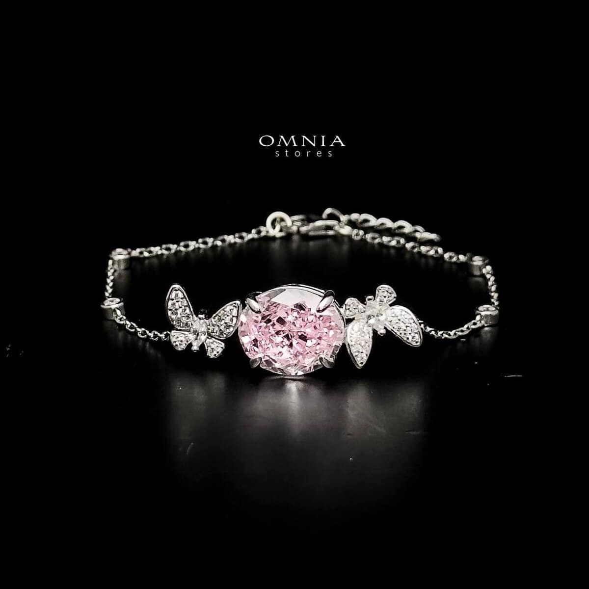 Omnia Maysun Pink Necklace in 925 Silver with High Quality Simulated Diamonds image number null