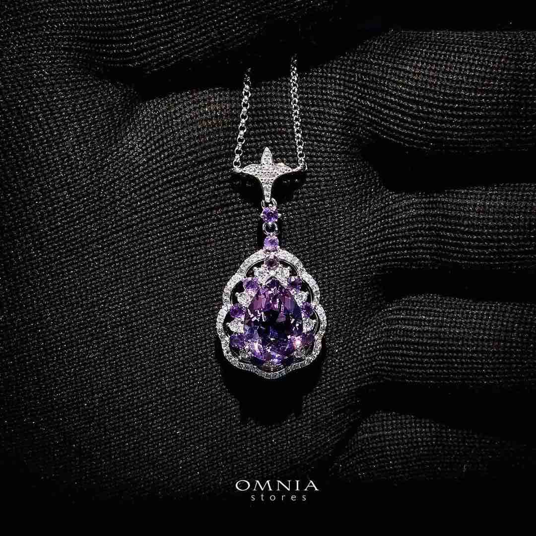 Omnia Kawthar Necklace in 92.5 Silver High Quality Amethyst stone image number null