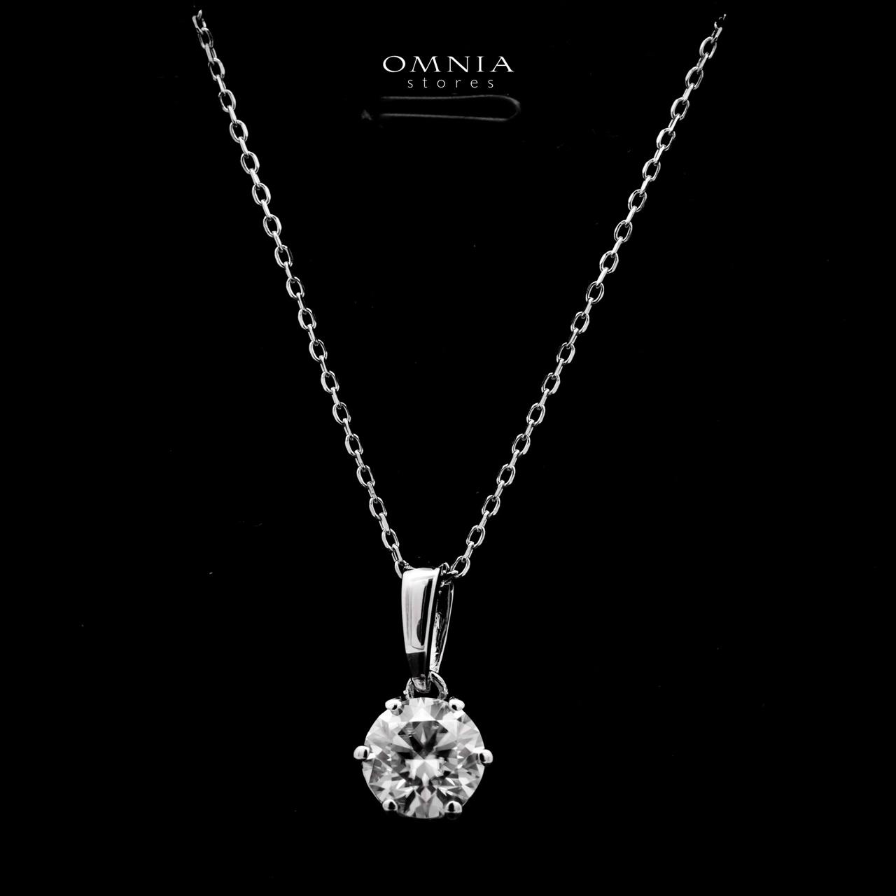 Omnia Labeeba Pendant Necklace 925 Silver in GRA Certified High Quality White Moissanite Stones image number null