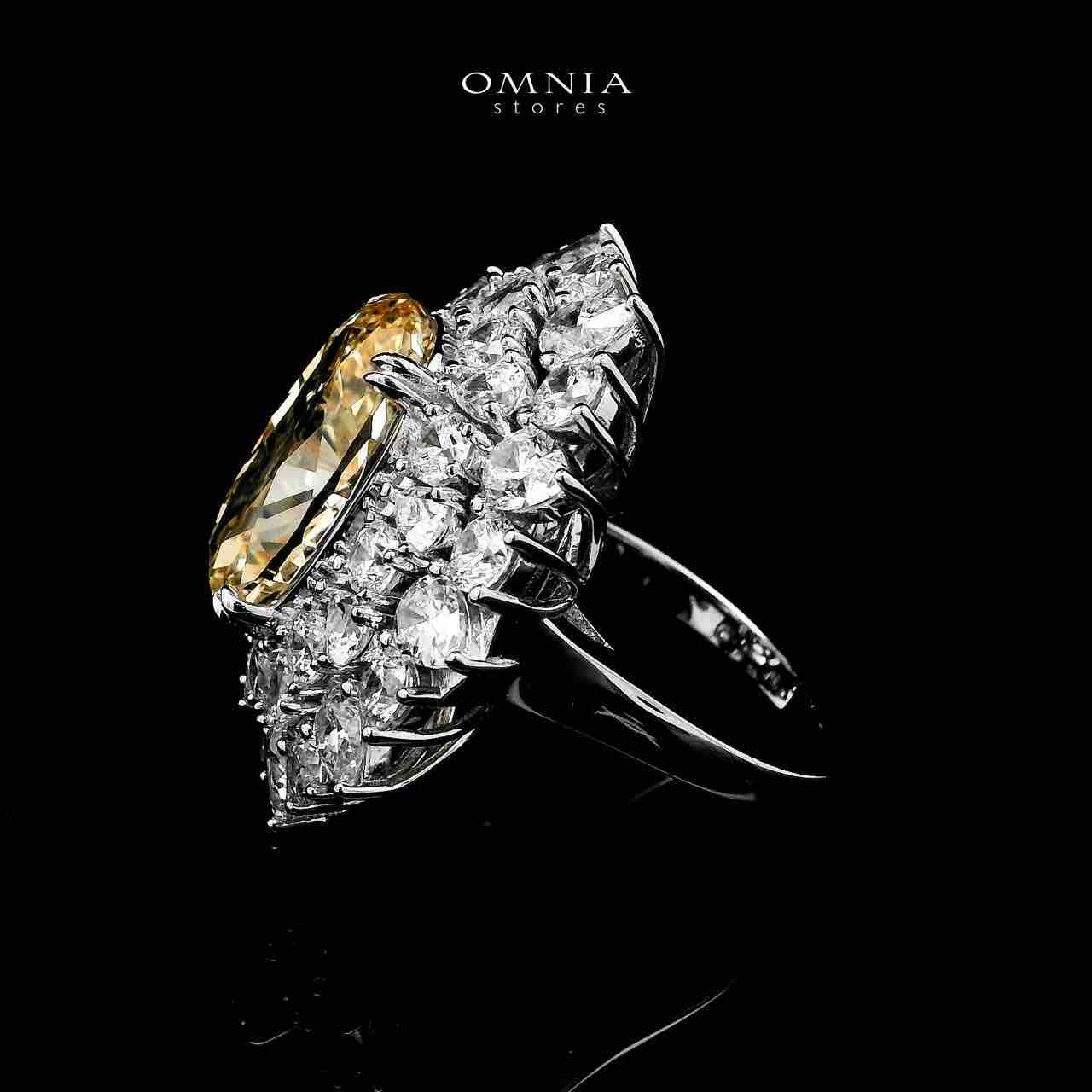 Marjan Sunflower Yellow Ring In 925 Silver Certified High Quality Lab Grown Stones image number null