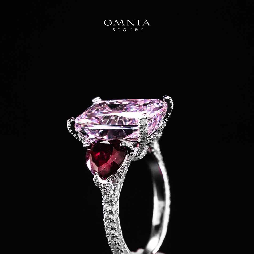Omnia Salima Multi Color Silver Ring In 925 Silver High Quality Certified Lab Crafted Stones image number null