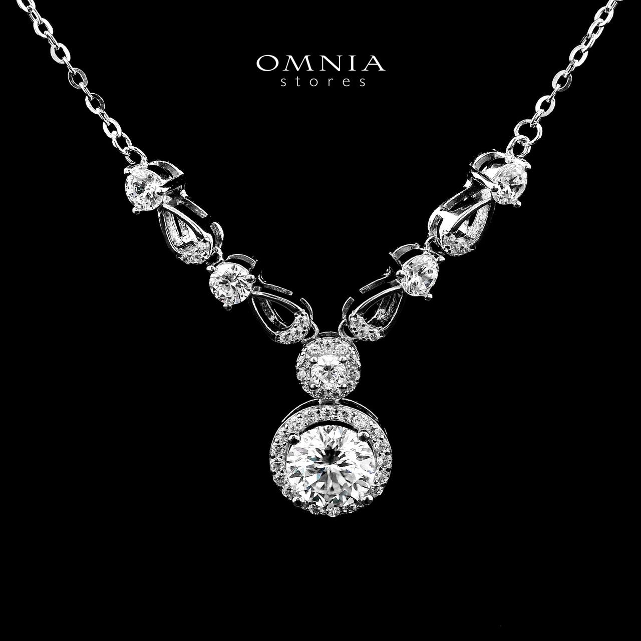 Omnia Badia White Pendant Necklace And Earrings Set in 92.5 Silver with High-Quality Moissanite Stones image number null