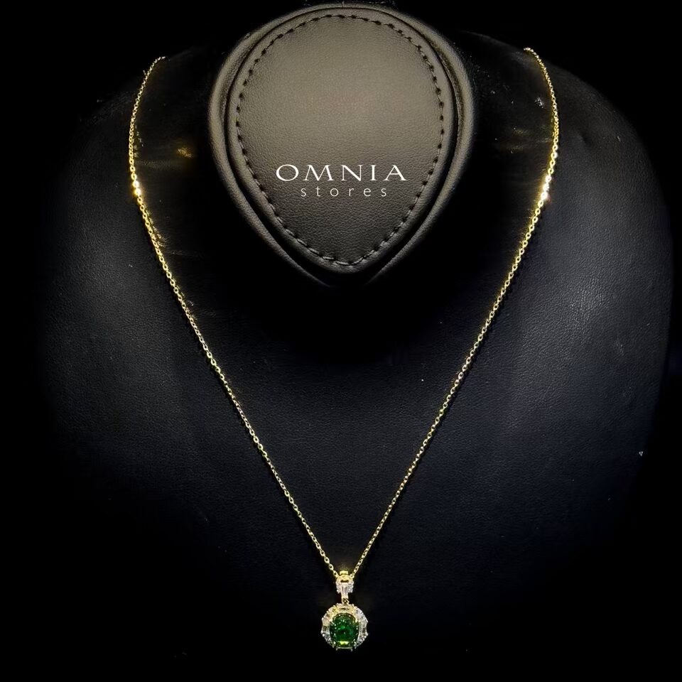 Omnia Natalia Gold and Green Set in 92.5 Silver with High-Quality Ice Cut Stones image number null