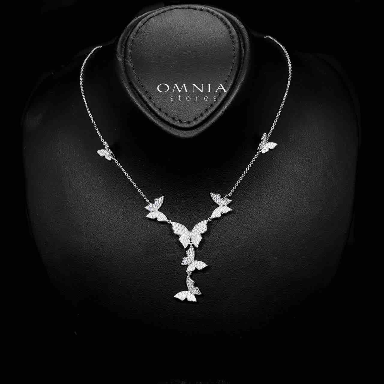 Mahtab Butterfly Necklace In 925 Silver High Quality Simulated Diamonds image number null