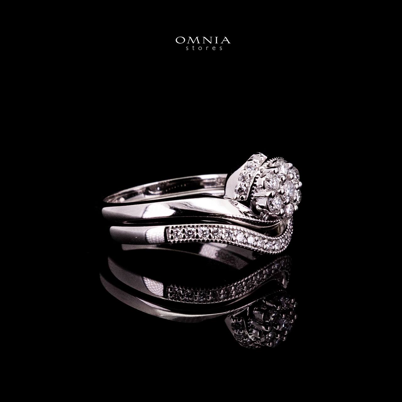 Omnia Sariya White Silver Ring 925 Silver in High Quality Lab Grown Stones image number null