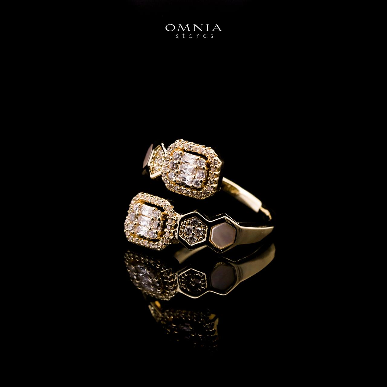 Omnia Laythaa Golden Bangle & Ring With Rhodium Plated In High Quality Zircon Stone image number null