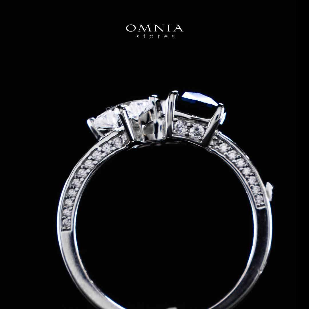 Omnia Rashida Star Blue Silver Ring In 925 Silver High Quality Certified Lab Crafted Stones image number null