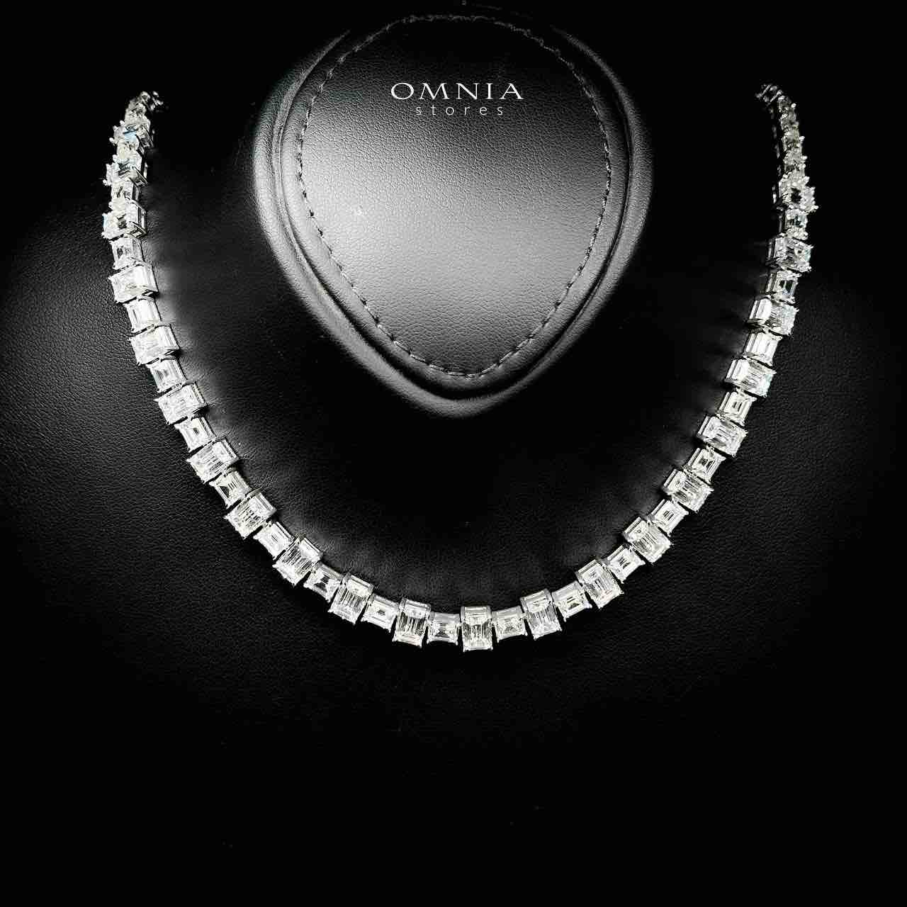 Omnia Nayra White Necklace With High Quality Lab Crafted Stones In 925 Silver image number null