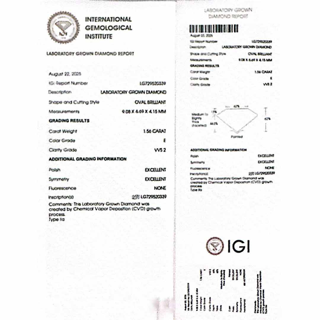 Omnia Neila White Ring 925 Silver High Quality IGI Certifited High Quality Lab Grown Stones 1.5ct image number null