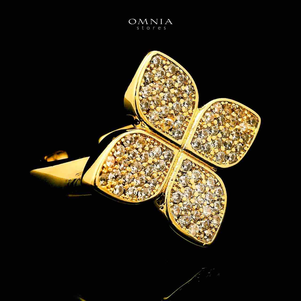 Omnia Golden Clove Black Long Chain Full Set with High-Quality Simulated Diamonds 18k Gold Plated 100cm image number null