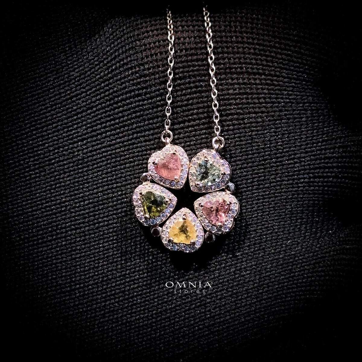 Omnia Kendall Necklace In 92.5 Silver High Quality Natural tourmaline image number null