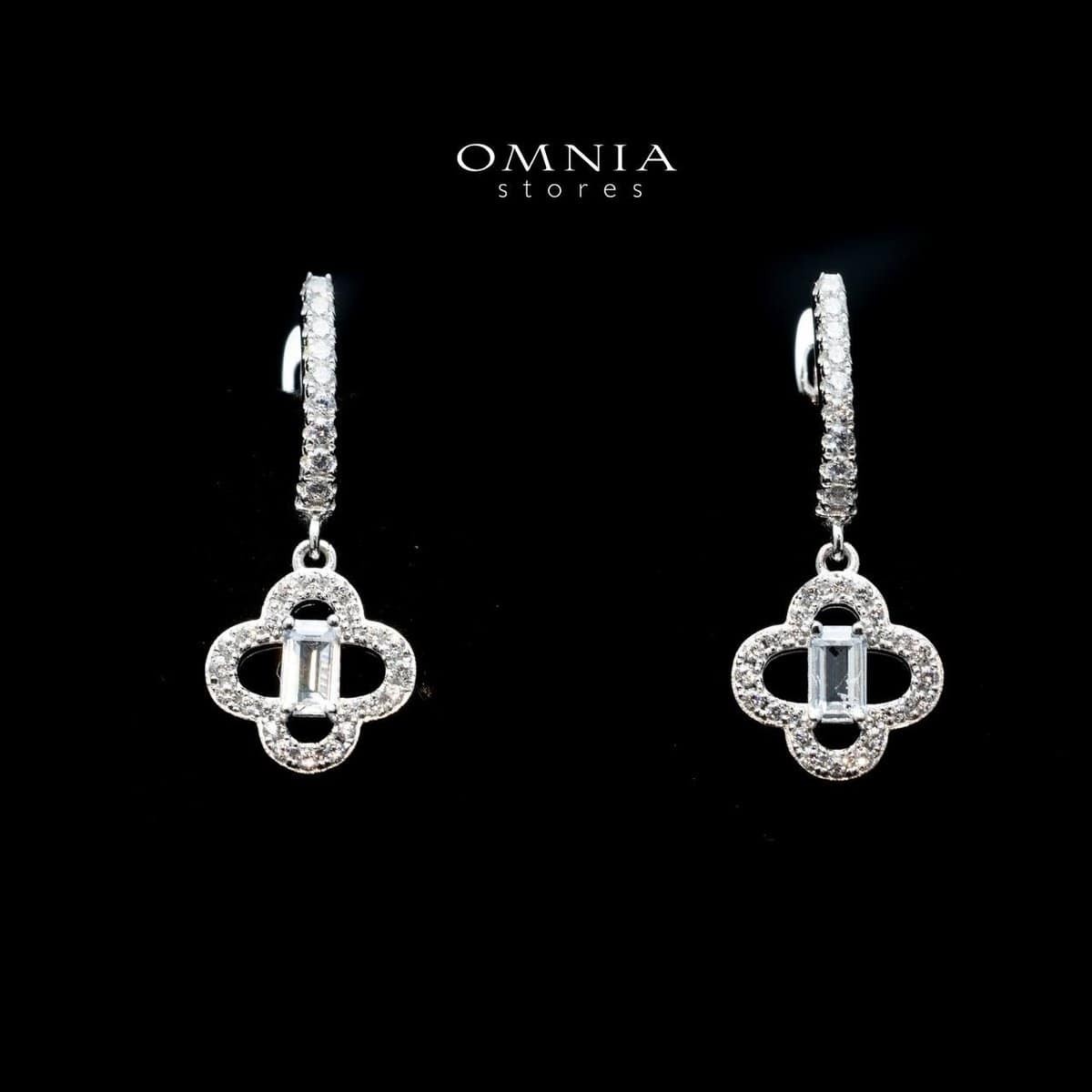 Omnia Amna White Earrings in 92.5 Silver High Quality Simulated diamonds image number null