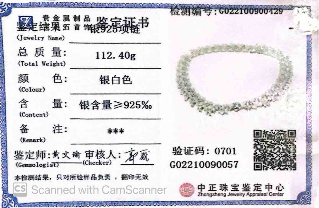 Omnia Farheen White Necklace With High Quality Caertified Lab Crafted Stones In 925 Silver image number null