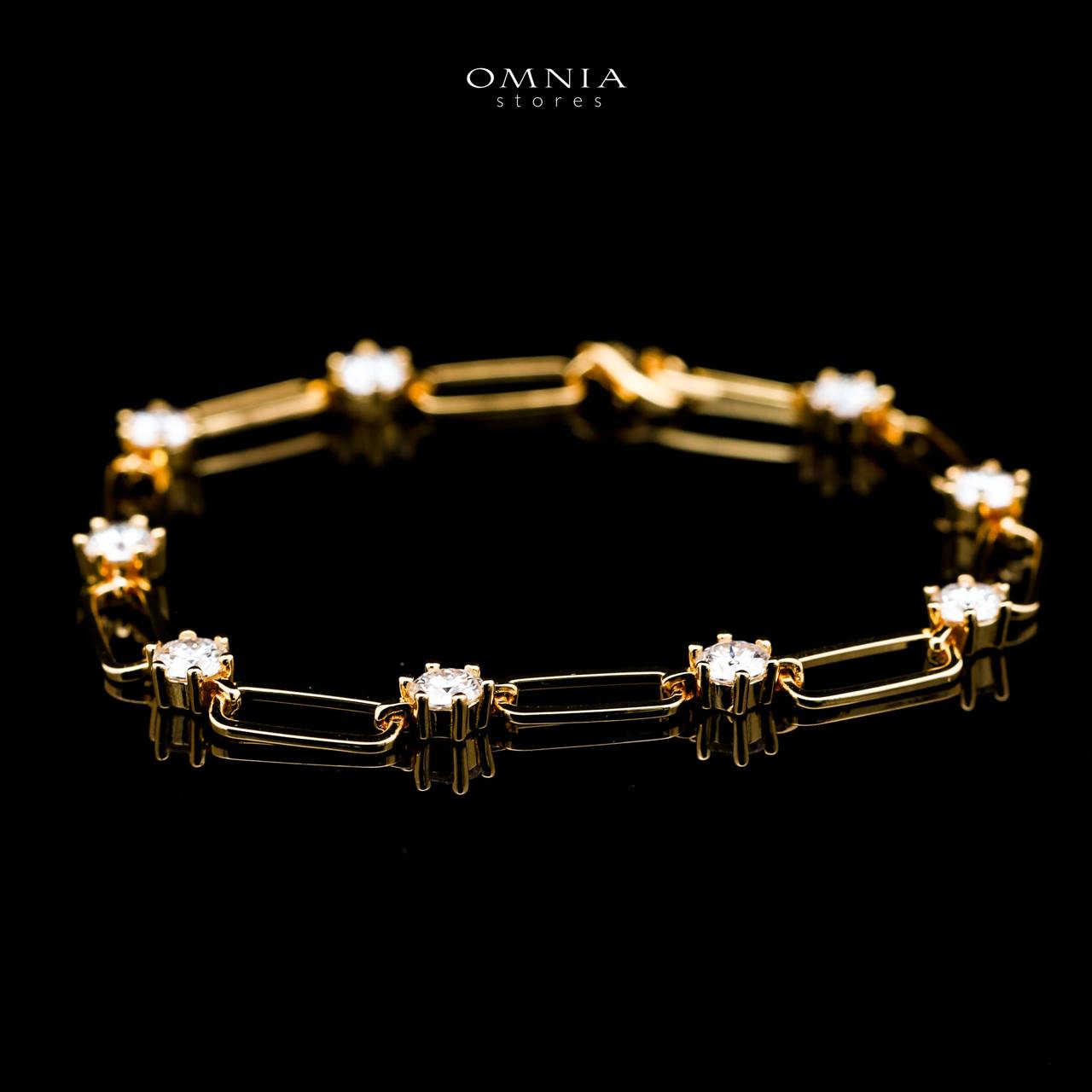 Omnia Bahja  Golden Bracelet 925 Silver in GRA Certifited High Quality White Moissanite Stones image number null
