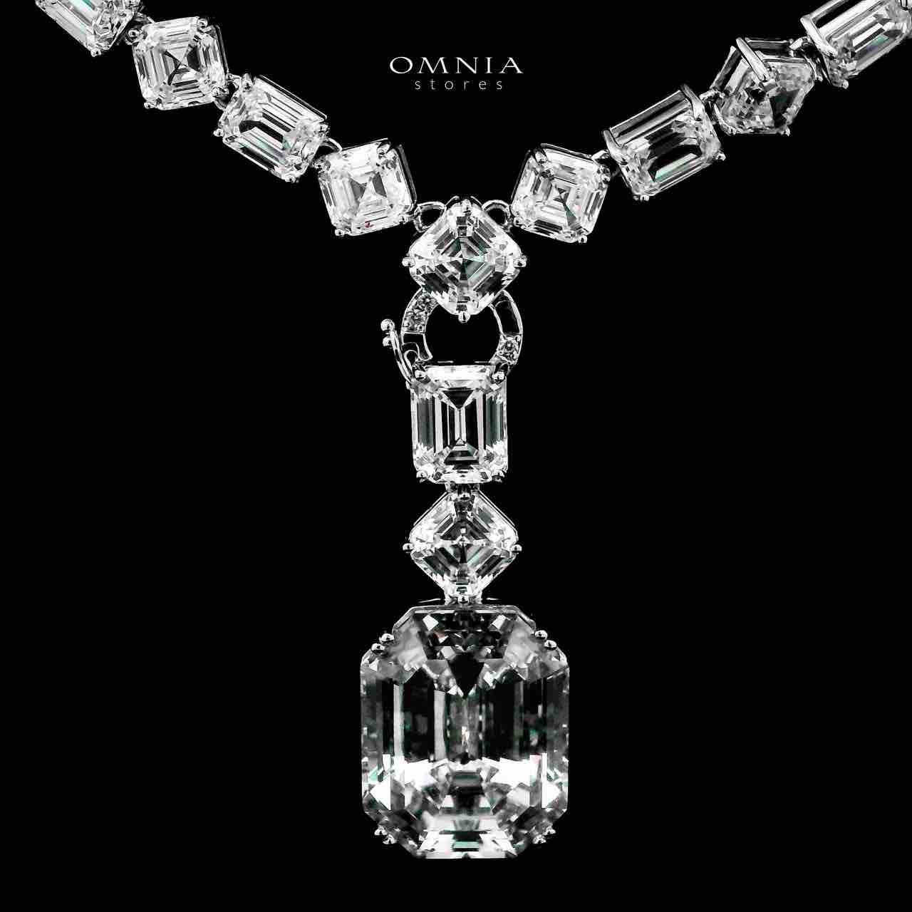 Omnia Zimal Silver Necklace With Certified High Quality Lab Grown Stones In 925 Silver image number null