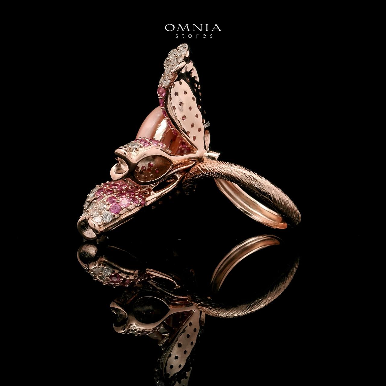 Omnia Amal Floral Ring in 92.5 Silver with High Quality Simulated Diamonds image number null