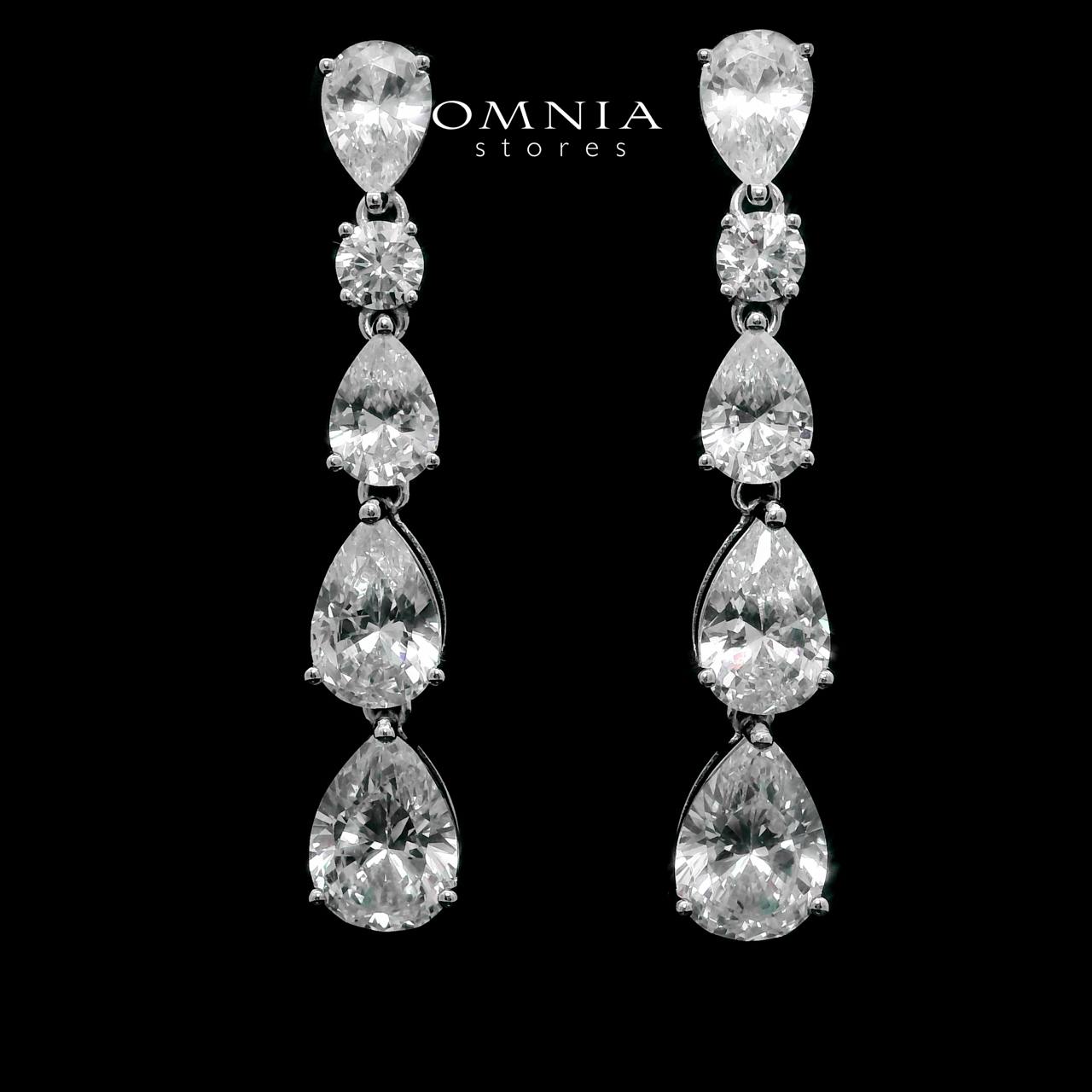 Hayaa Elegance Drop Earrings In 925 Silver High Quality Simulated Diamonds image number null