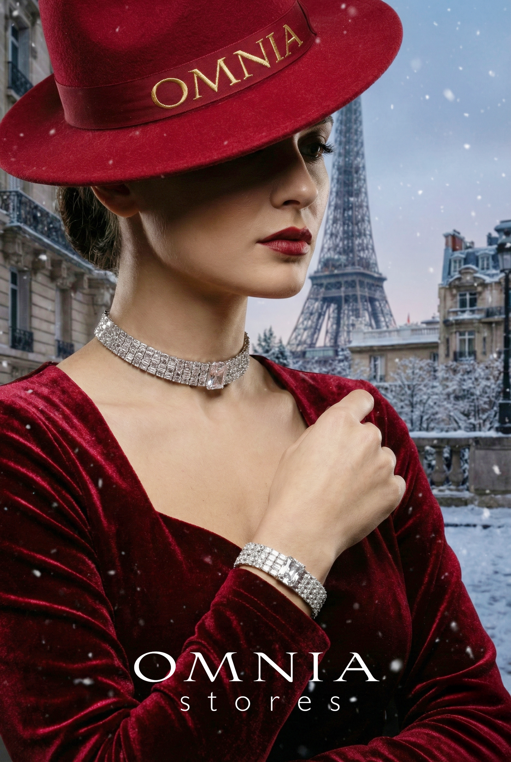 Omnia Zeina Silver Set in 92.5 Silver with High-Quality Simulated Diamonds image number null