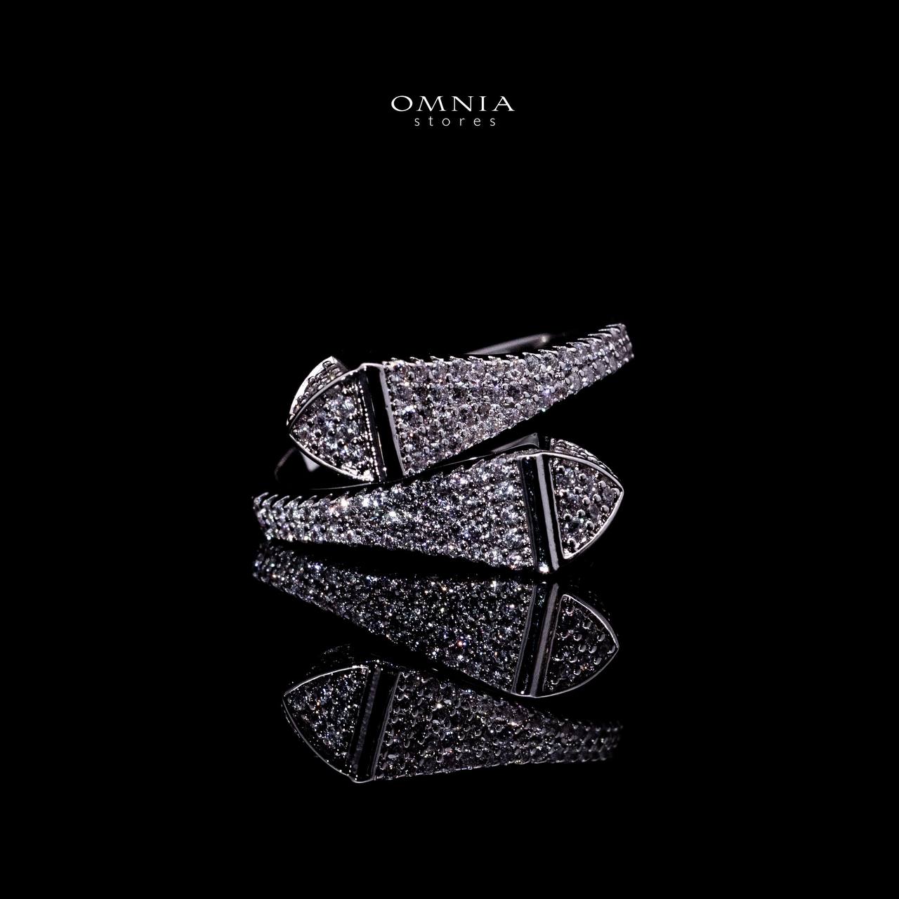 Omnia Daliya Luxury White Bracelet & RIng Set in High Quality Zircon Stone Rhodium Plated image number null