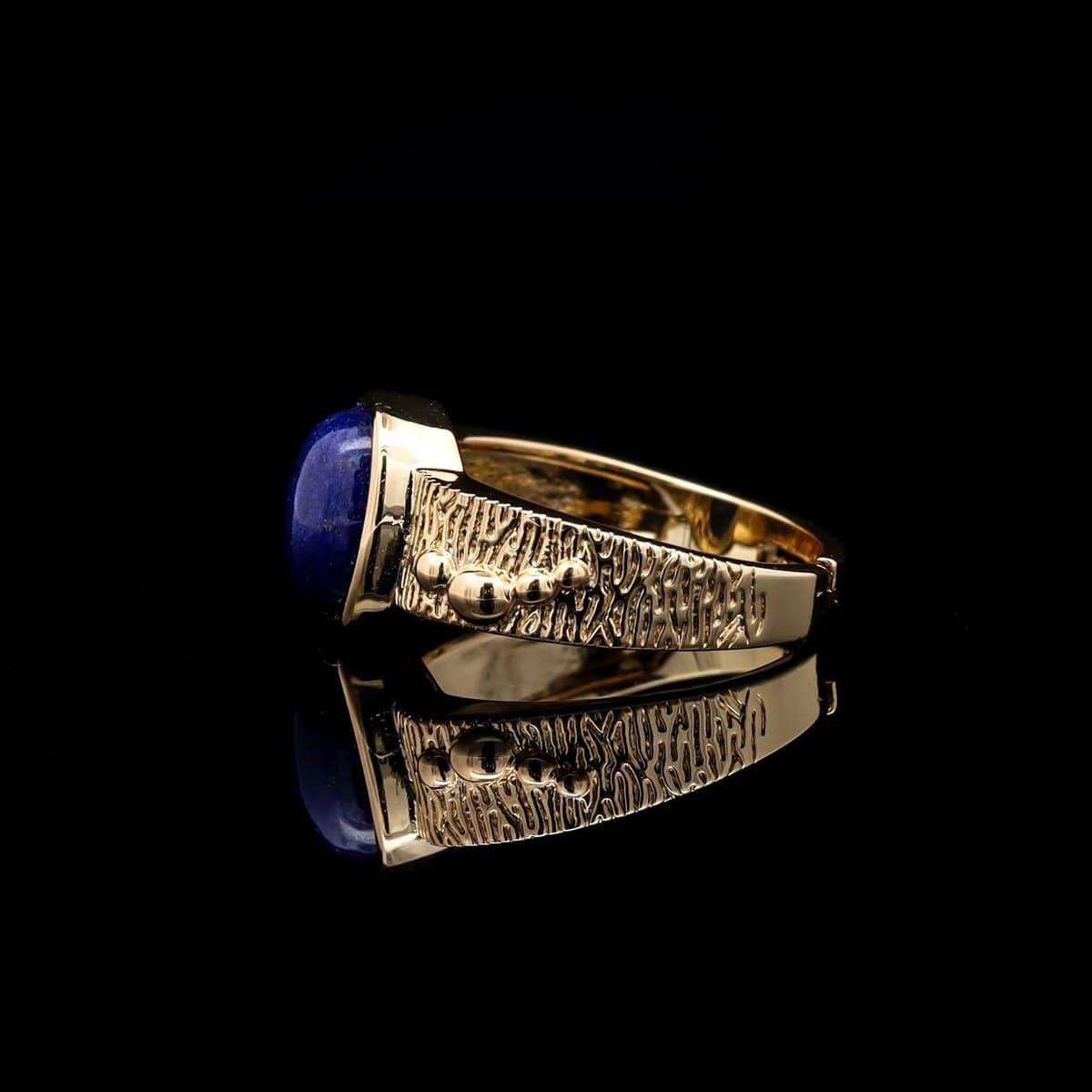 Omnia Nashita Blue Ring in High Quality Malachite Stone image number null