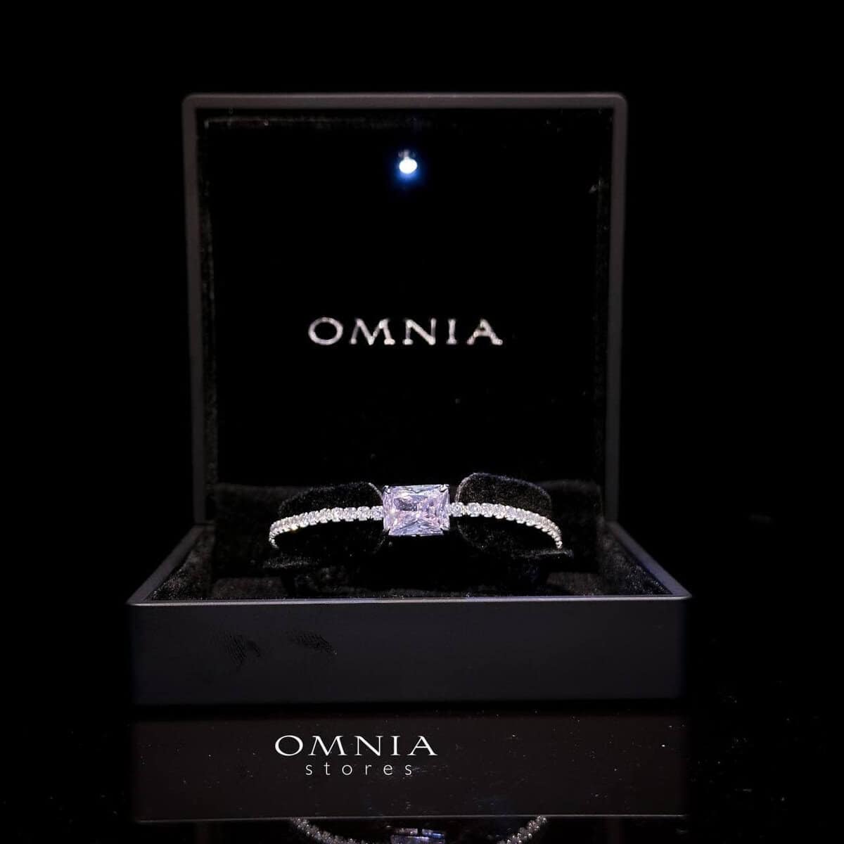 Omnia Gabrielle Pink Bracelet In 92.5 Silver High Quality Simulated Diamonds image number null