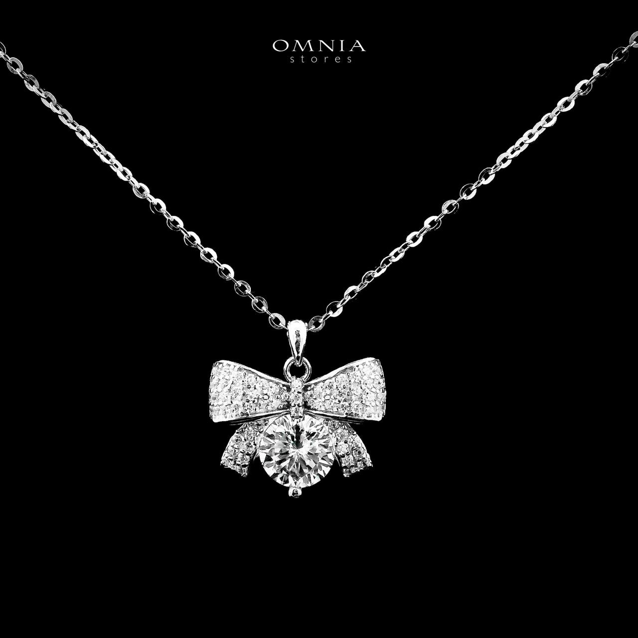 Omnia Asayel Silver Necklace in 925 Silver with High-Quality White Moissanite Stones image number null