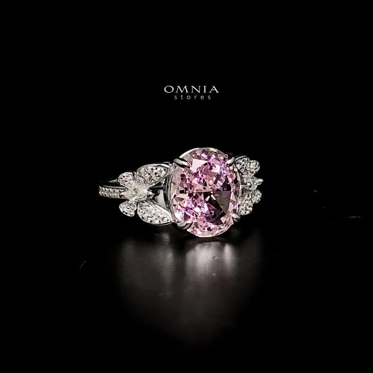 Omnia Maysun Pink Necklace in 925 Silver with High Quality Simulated Diamonds image number null