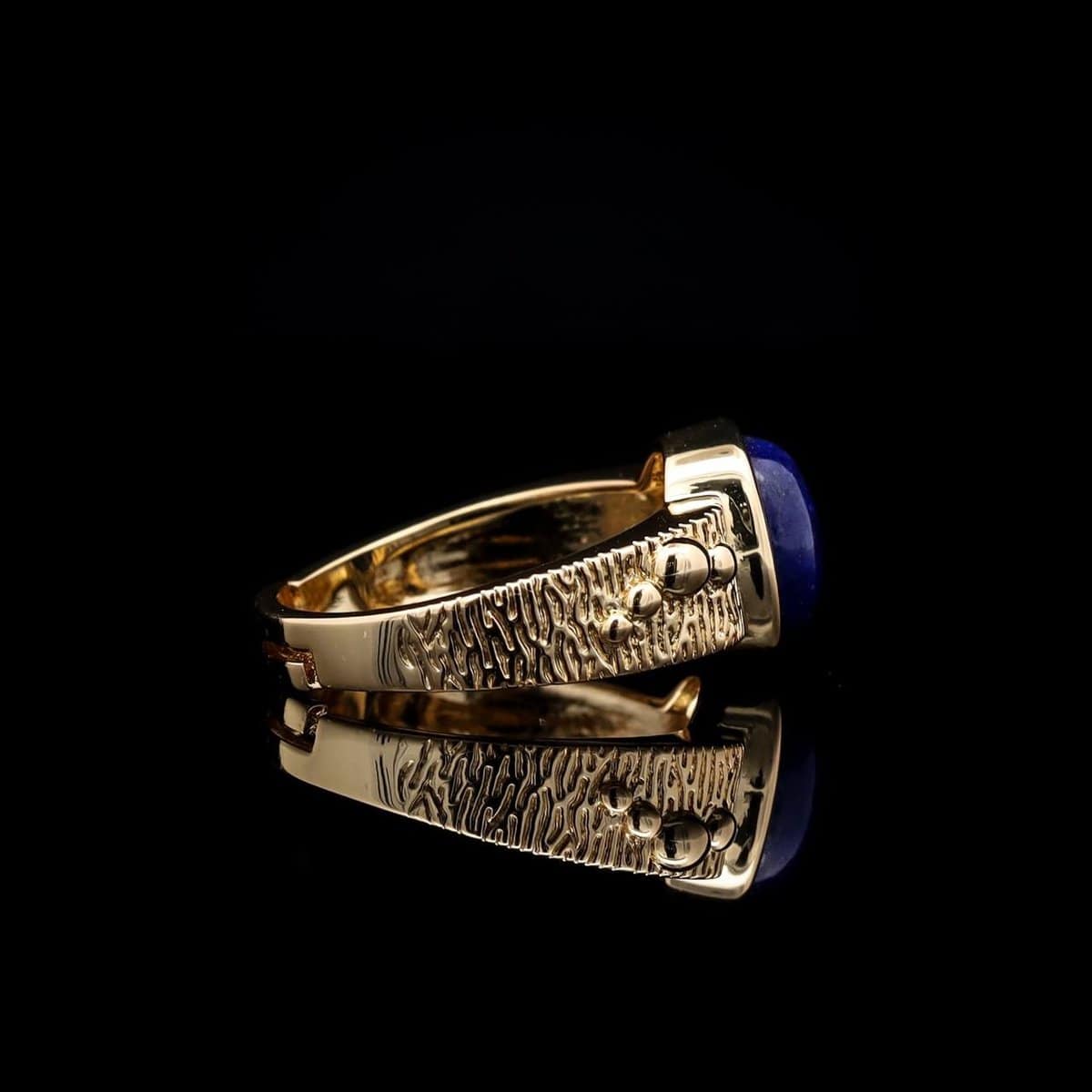 Omnia Nashita Blue Ring in High Quality Malachite Stone image number null