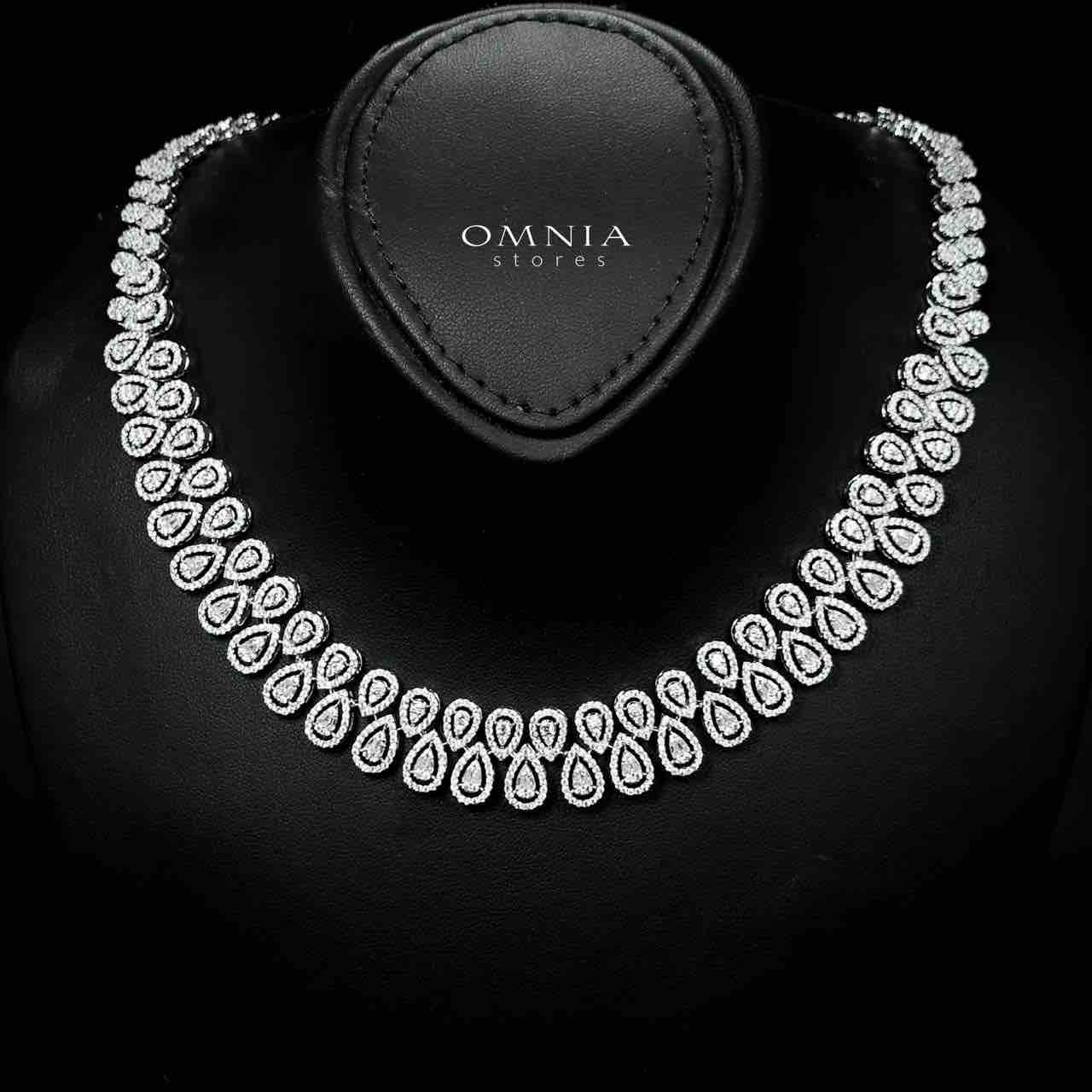 Omnia Kanzah Luxury Bridal White Full Set in High Quality Zircon Stone Rhodium Plated image number null