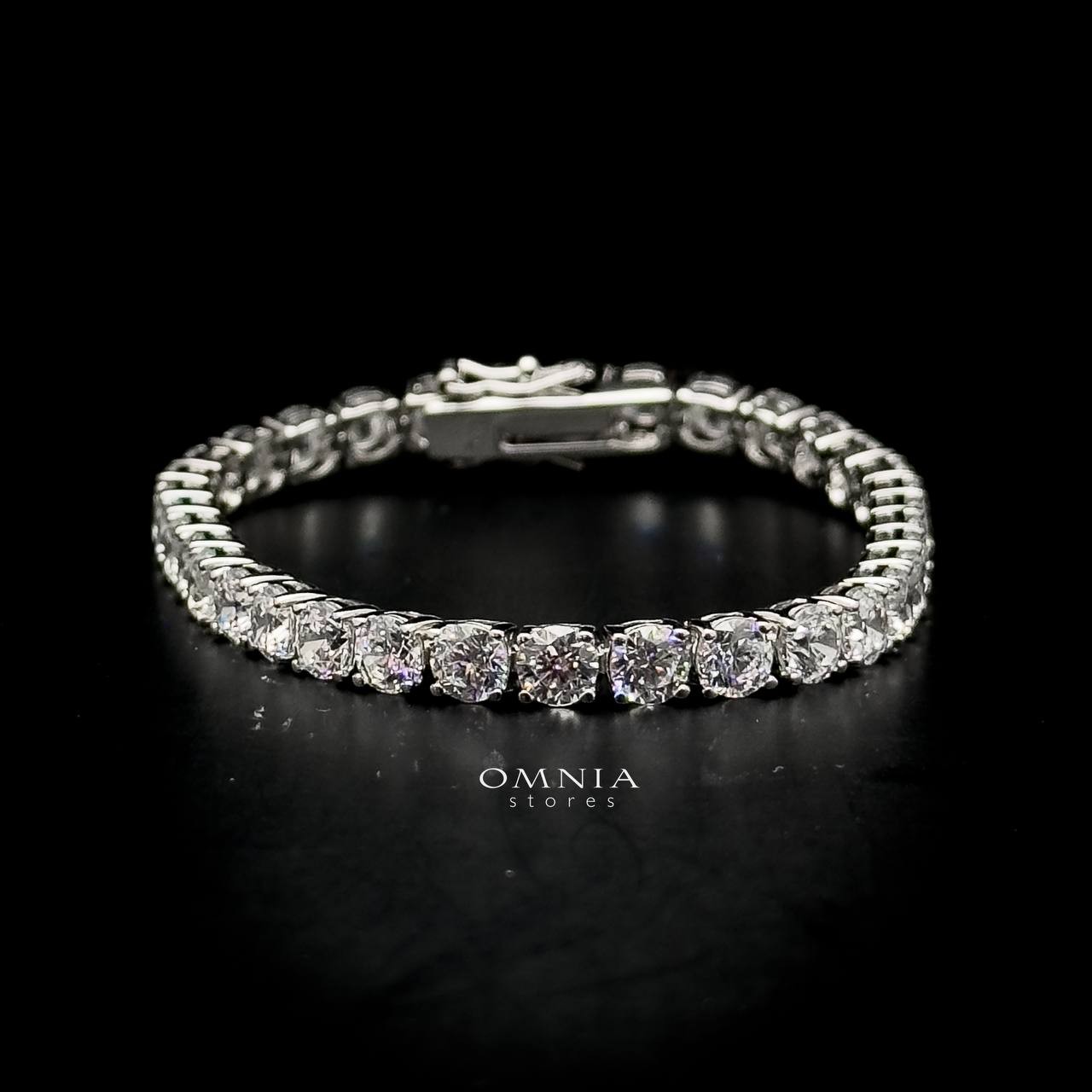 Omnia Engy 5mm Tennis Bracelet in 92.5 Silver High Quality Simulated diamonds image number null