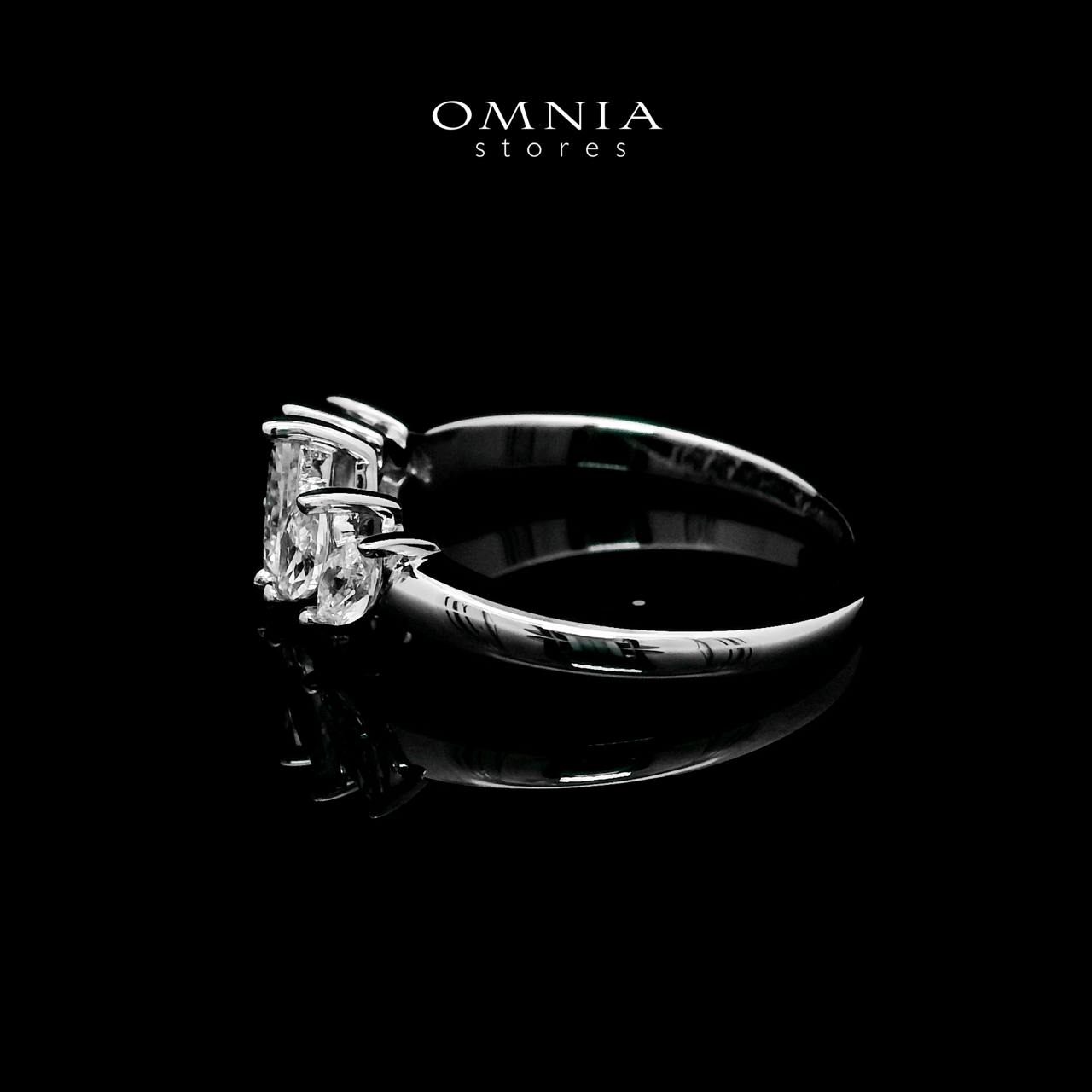 Lamiaa Glint White Ring In 925 Silver High Quality Simulated Diamonds image number null