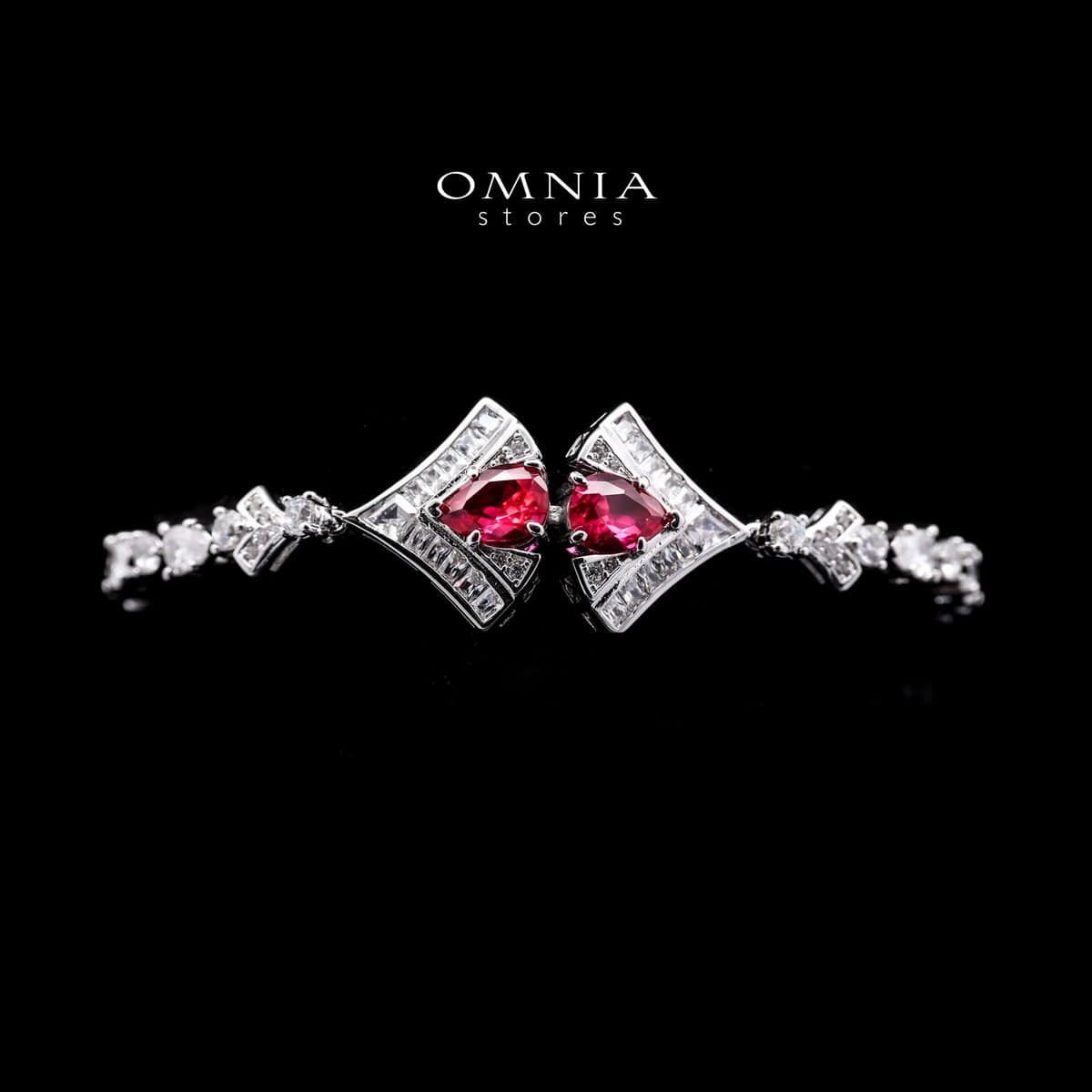 Omnia Elizabeth Maroon &amp; White Luxury Full Jewelry Set (Size 16cm only available in KSA) image number null