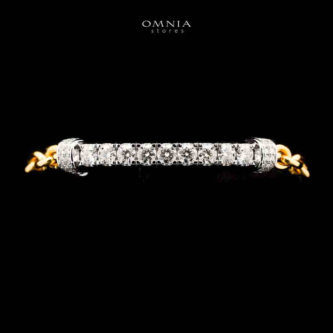 Omnia Wahaj  Golden White Bracelet 925 Silver in GRA Certifited High Quality White Moissanite Stones image number null