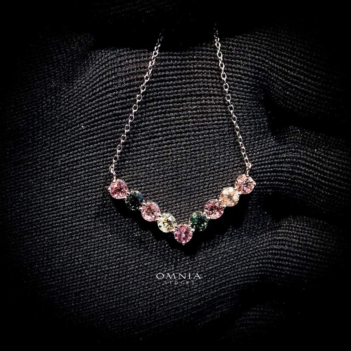 Omnia Roxy Necklace In 92.5 Silver High Quality Natural tourmaline image number null