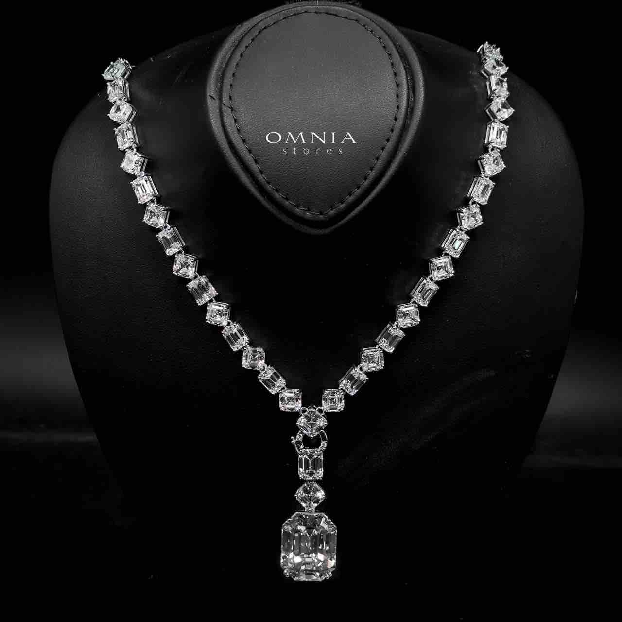Omnia Zimal Silver Necklace With Certified High Quality Lab Grown Stones In 925 Silver image number null