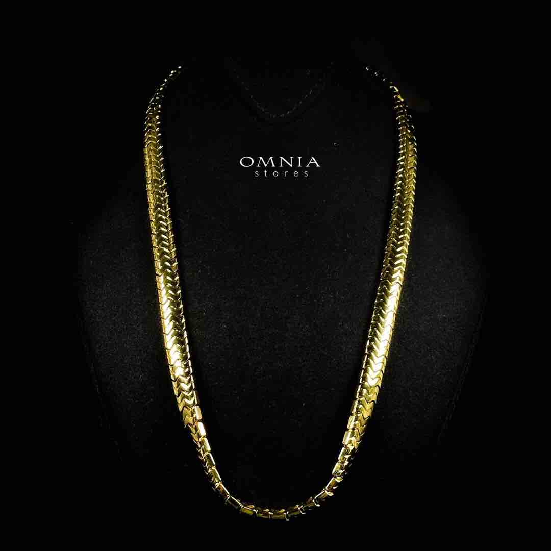 Omnia Afifa Golden Necklace in High-Quality Brass Plated image number null