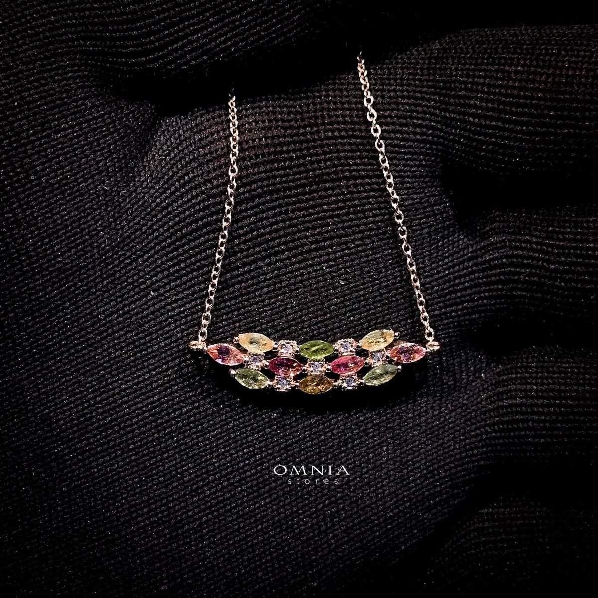 Omnia Gigi Necklace In 92.5 Silver High Quality Natural tourmaline image number null