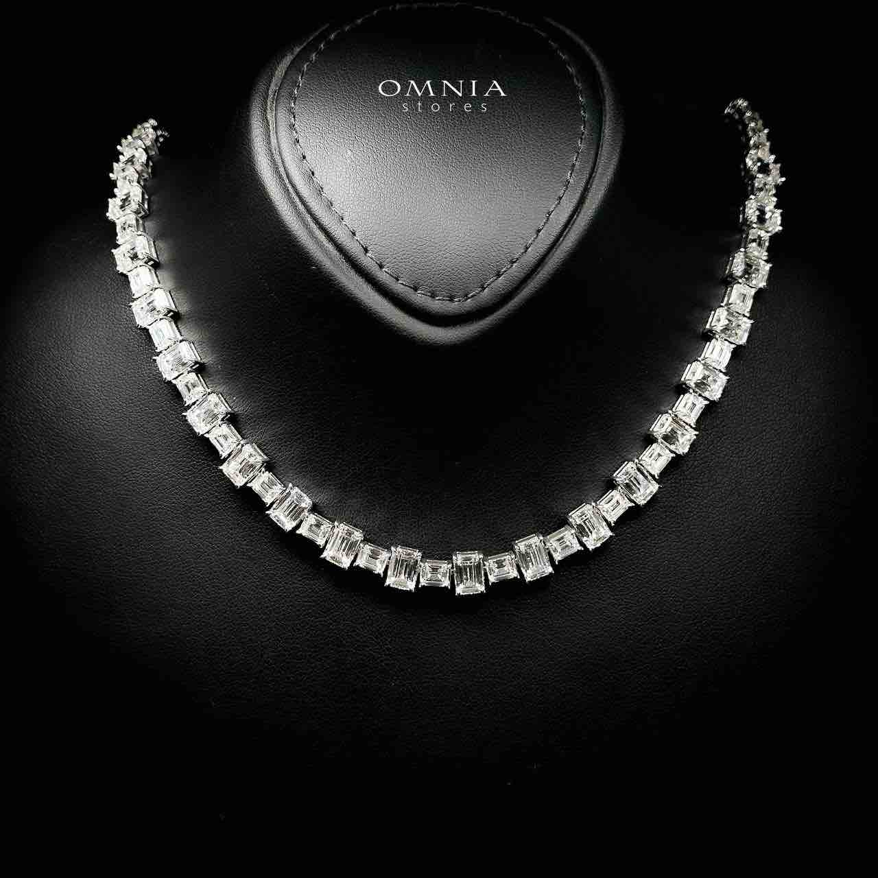Omnia Nayra White Necklace With High Quality Lab Crafted Stones In 925 Silver image number null