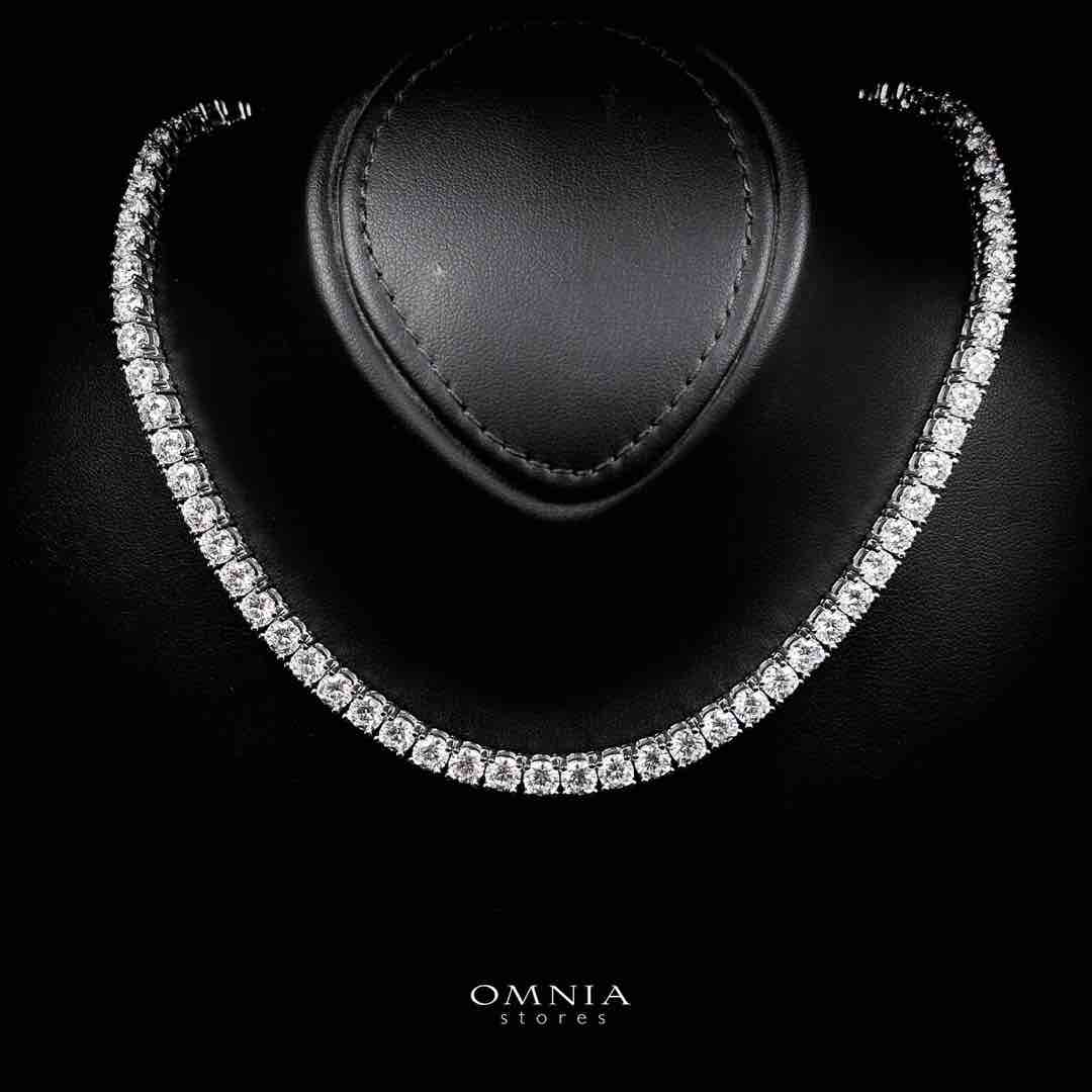 Omnia Mayada Tennis Necklace 925 Silver in GRA Certifited High Quality White Moissanite Stone 5mm image number null
