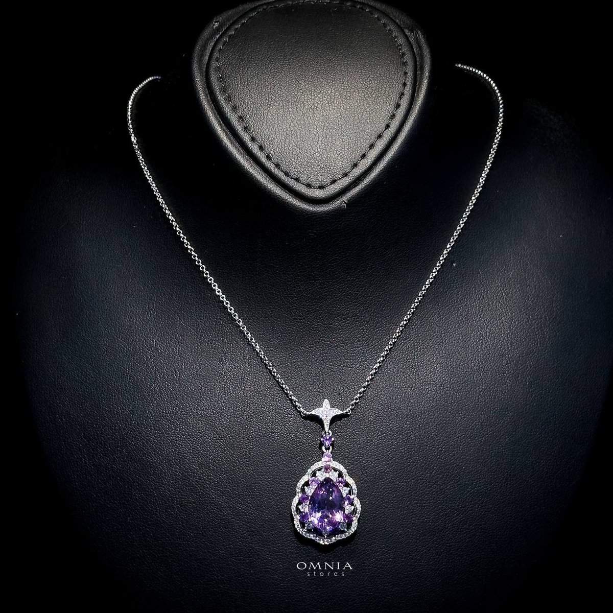 Omnia Kawthar Necklace in 92.5 Silver High Quality Amethyst stone image number null
