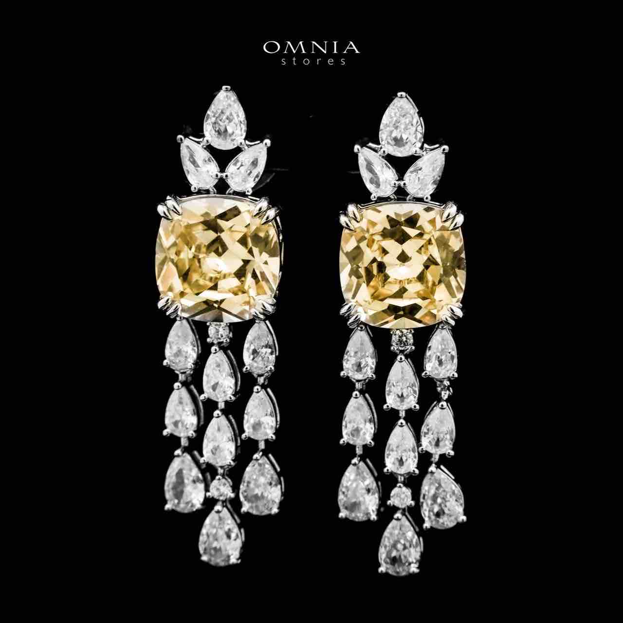 Omnia Nazaha Bridal Full Set in Rhodium Plated with High Quality White and Yellow Zircon Stones image number null