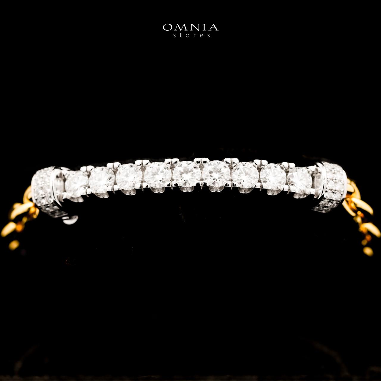 Omnia Wahaj  Golden White Bracelet 925 Silver in GRA Certifited High Quality White Moissanite Stones image number null